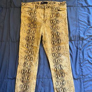 Zara Distressed Snake Print Jeans
